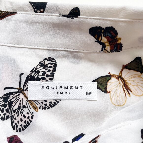 Equipment Slim Signature Silk Shirt Butterfly Print Size Small NEW NWT - Picture 6 of 11